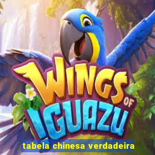 tabela chinesa verdadeira